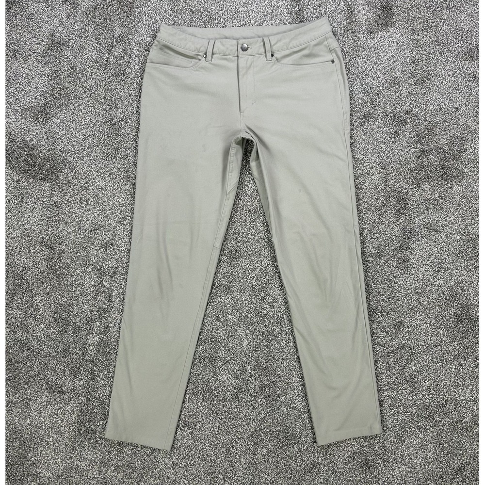 Lululemon ABC Skinny Slim Fit Pants Mens 31 Wacky Khaki Stretch Golf LM5704S